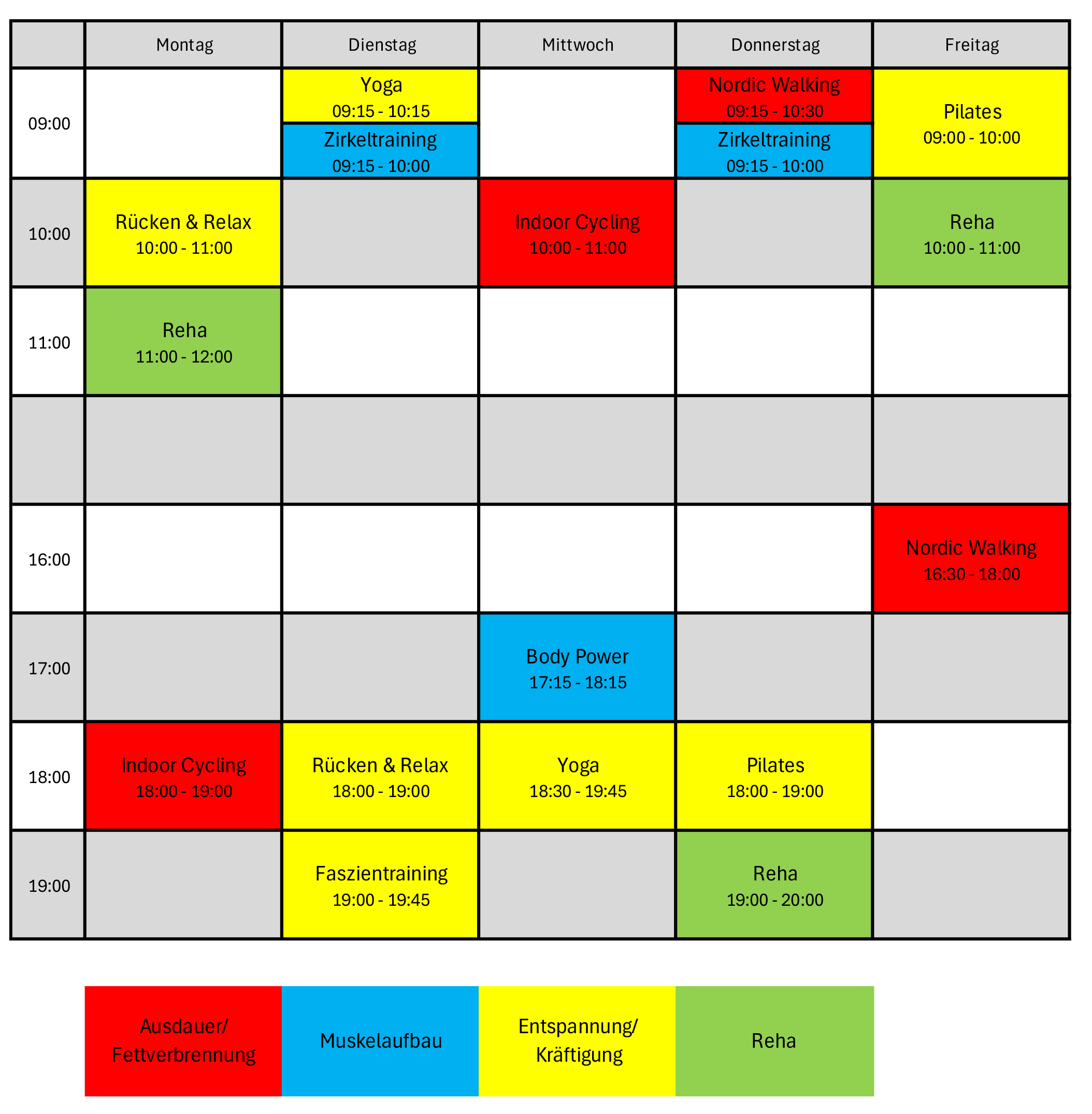 Der Kursplan vom fit inn Engelskirchen
